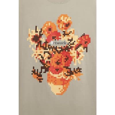 Colorful pixel art floral design for home decor and artwork.