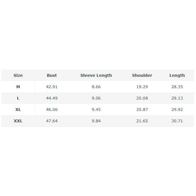 High-quality men's fashion shirt with precise measurements for a perfect fit, suitable for various sizes from medium to XXL. Designed for style and comfort in professional and casual settings.