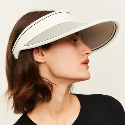 Visor hat with sunglasses for sun protection, stylish summer accessory, women’s UV protection visor, outdoor sports gear, fashionable sun shield, perfect for beach or casual wear, wide brim.