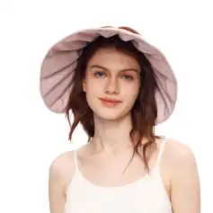 Elegant women’s wide-brim hat with UV protection, ideal for fashion-forward sun protection and outdoor wear.