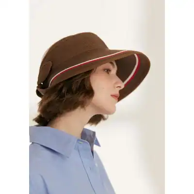 Stylish wide-brim brown sun hat for women, perfect for outdoor sun protection and fashion, available at Monalisa Medical Store.