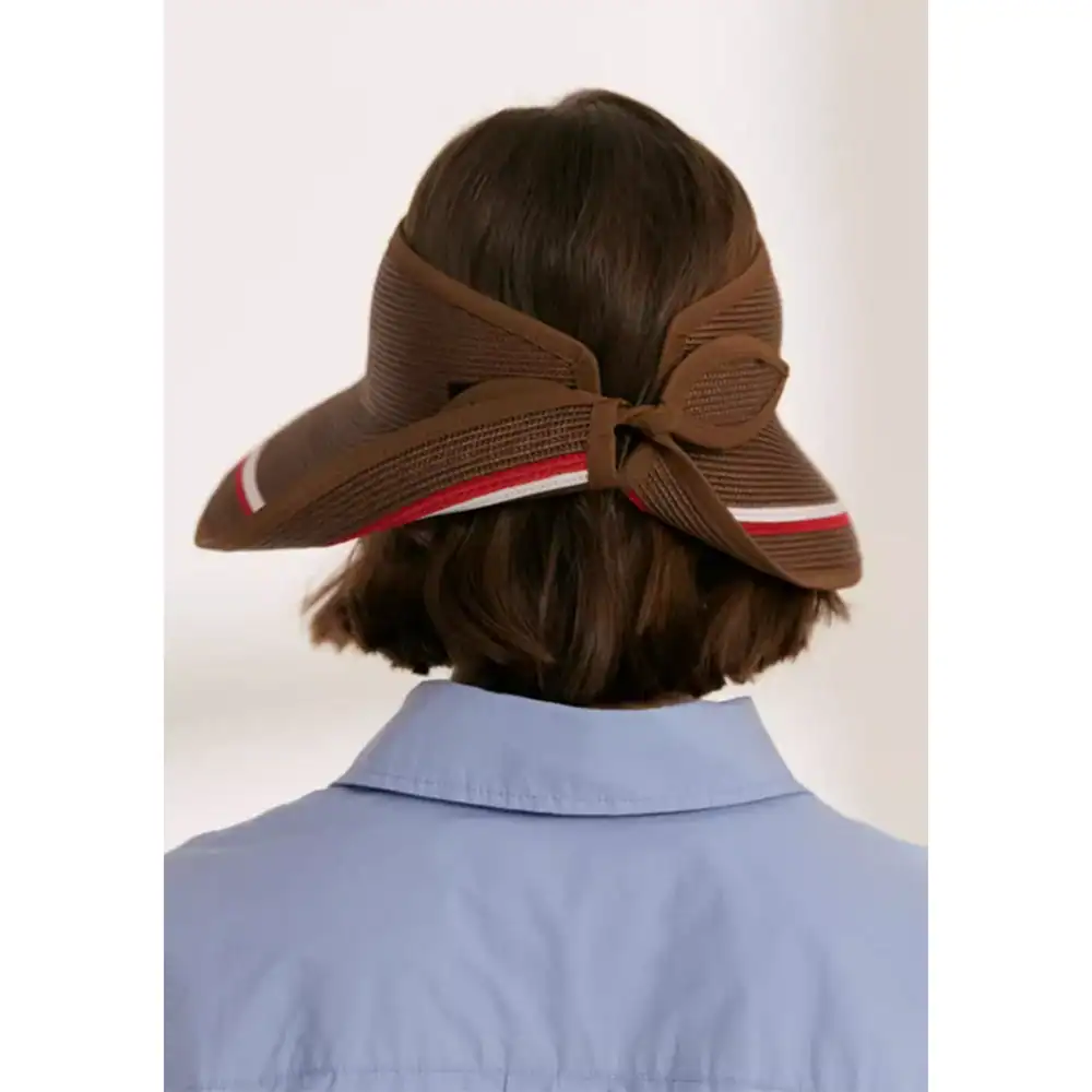 Elegant brown wide-brim hat with a stylish bow, perfect for sun protection and fashionable occasions. Features durable fabric and comfortable fit, ideal for enhancing everyday or special event outfits.
