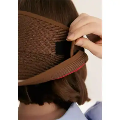 Adjustable brown sun hat strap for optimal fit and style, perfect for outdoor activities and sun protection, available at Monalisa Store.