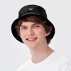 Image of trendy black bucket hat, versatile fashion accessory perfect for casual wear, outdoor activities, and sun protection.