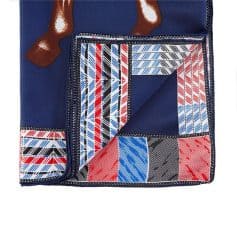 Vibrant optical case featuring geometric patterns in red, blue, black, and white, designed for stylish eyeglass storage. Perfect for organizing your prescription glasses or sunglasses with chic fashion appeal.