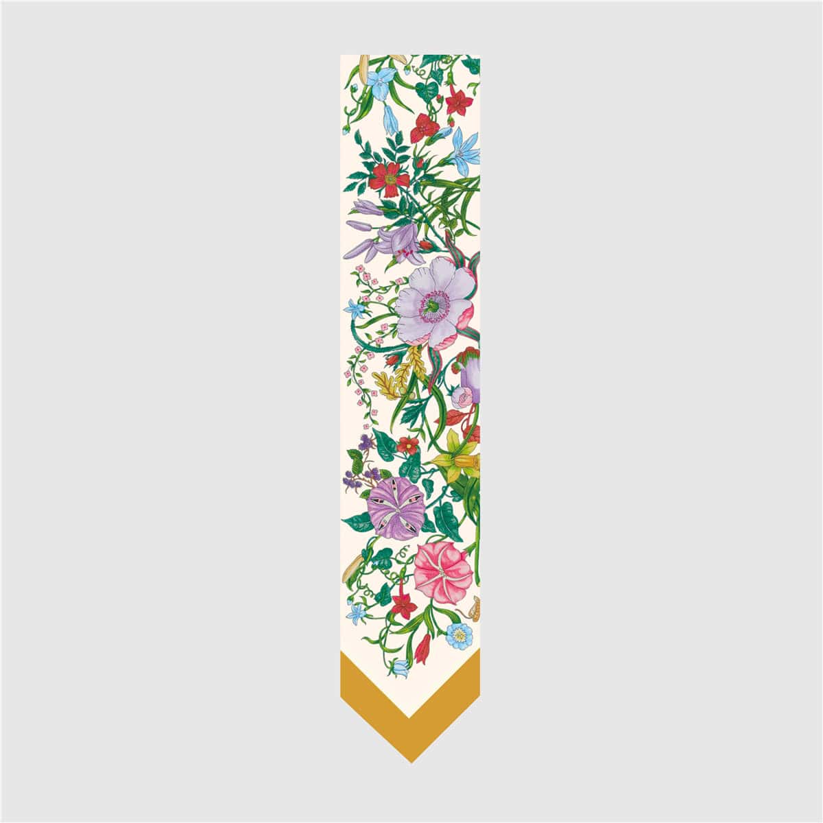 Decorative embroidered floral bookmark showcasing intricate stitching and vivid colors, perfect for adding a touch of style to your reading collection.