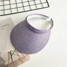 Stylish purple sun visor for women, perfect for outdoor protection and fashion. Lightweight, UV-blocking, suitable for beach, travel, or daily use.