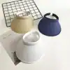 Elegant beige, navy blue, and white sun visor hats with breathable mesh design, perfect for outdoor sports, beach, and casual wear. A fashionable accessory that combines comfort and style for all ages.