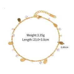 Deluxe gold charm bracelet featuring heart-shaped charms and sparkling crystals, perfect for women seeking stylish and luxury jewelry from Monalisa Store.