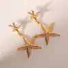 Gold tropical leaf statement earrings, perfect for summer and beachwear, crafted with intricate leaf design, lightweight and stylish. Ideal for fashion-forward individuals seeking unique jewelry pieces.
