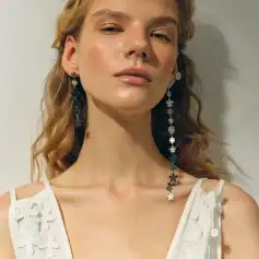 Stylish floral dangling earrings, perfect for enhancing women's fashion and accessories, available at Monalisa Store.