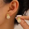 Elegant pineapple-shaped pearl earrings for women, ideal for fashion accessories and gifts, perfect for enhancing your style.