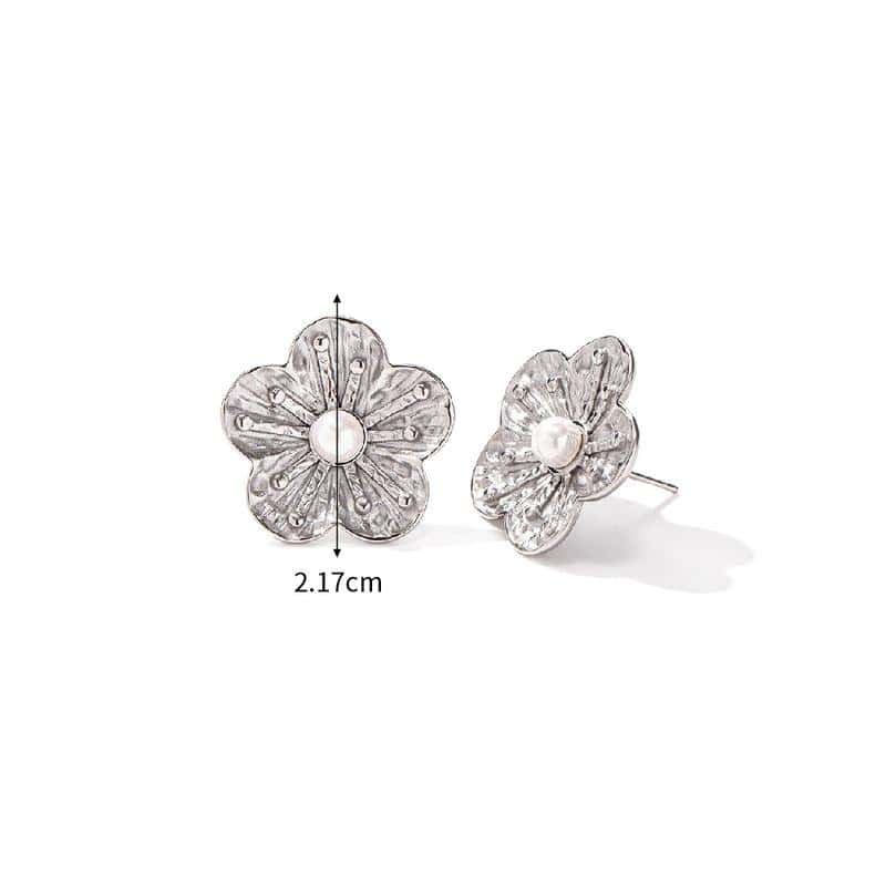 Silver Flower Earrings