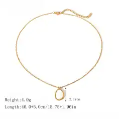 Delicate gold necklace featuring a stylish teardrop pendant, perfect for enhancing any outfit with a touch of luxury and sophistication.