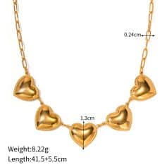 Stylish gold heart necklace with chain, perfect for fashionable women, available at Monalisa store.