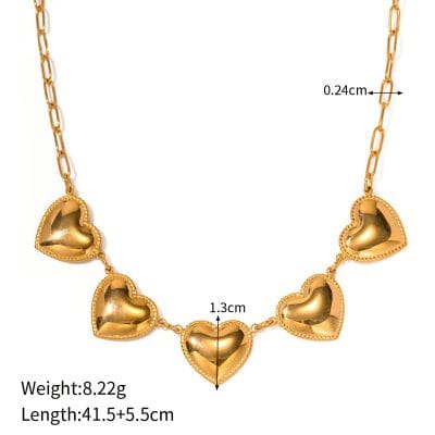 Stylish gold heart necklace with chain, perfect for fashionable women, available at Monalisa store.