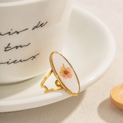 Dainty gold ring with floral design perfect for jewelry lovers, available at Monalisa Store for unique, stylish accessories.