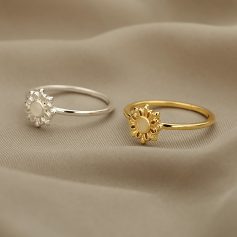 Elegant floral rings perfect for women, featuring gold and silver designs, ideal for jewelry lovers seeking stylish and high-quality accessories.