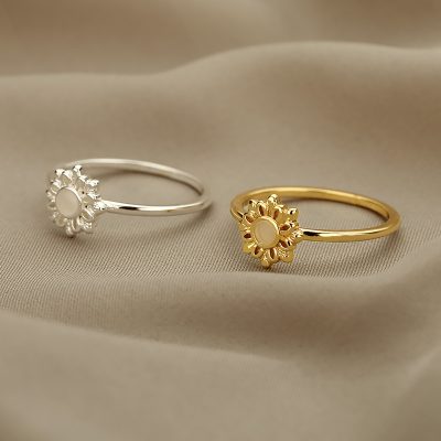 Elegant floral rings perfect for women, featuring gold and silver designs, ideal for jewelry lovers seeking stylish and high-quality accessories.