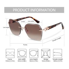 Stylish sunglasses with gradient lenses, tortoise shell temples, and a sleek frame design perfect for eye protection and fashion-forward accessories.