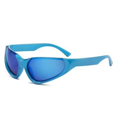 High-quality blue sports sunglasses with UV protection, perfect for outdoor activities, running, cycling, and sports. Durable and stylish eyewear designed for maximum comfort and eye safety.