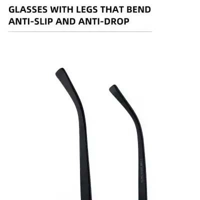 Comfortable anti-slip, anti-drop glasses with flexible bending legs for a secure fit. Perfect for daily wear, offering stability and style. Durable design ideal for outdoor and indoor use.