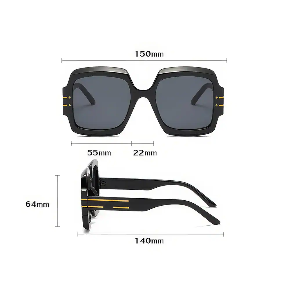Stylish black sunglasses with UV protection and high-quality lenses designed for fashion and eye care. Perfect for outdoor activities and making a statement.
