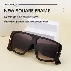 Stylish large square sunglasses offering premium sun protection and UV shielding, perfect for fashion-conscious sun lovers and outdoor activities.