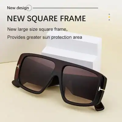 Stylish large square sunglasses offering premium sun protection and UV shielding, perfect for fashion-conscious sun lovers and outdoor activities.