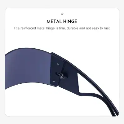 Close-up of a sturdy metal hinge on stylish eyeglasses designed for comfort and longevity.