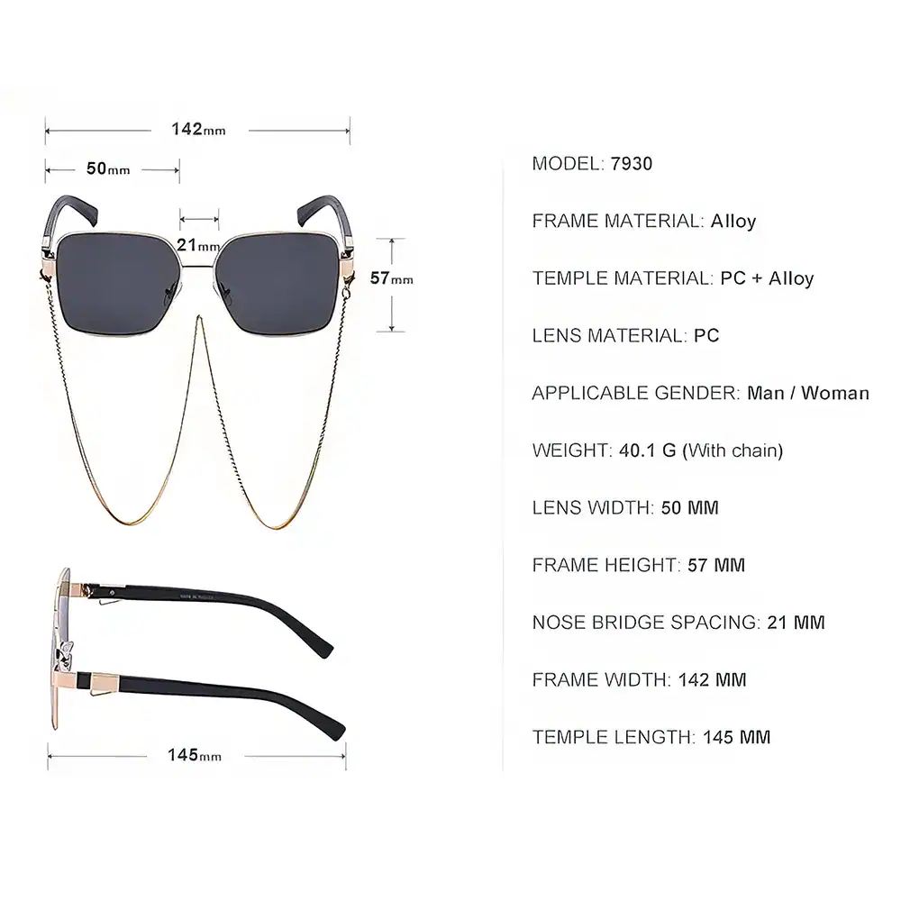 High-quality men's and women's sunglasses with alloy frame, PC lenses, and durable design. Perfect for fashion and UV protection in various outdoor settings.