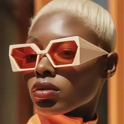 Stylish sunglasses featuring bold geometric frames and tinted lenses, perfect for fashion-forward eyewear enthusiasts.