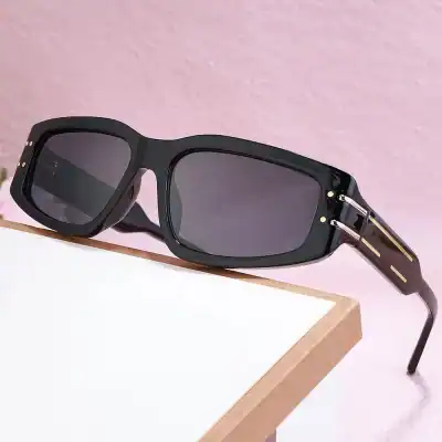 High-quality stylish black sunglasses with UV protection, perfect for all-day wear. Trendy accessory for fashion-forward individuals seeking eye protection and enhanced style.