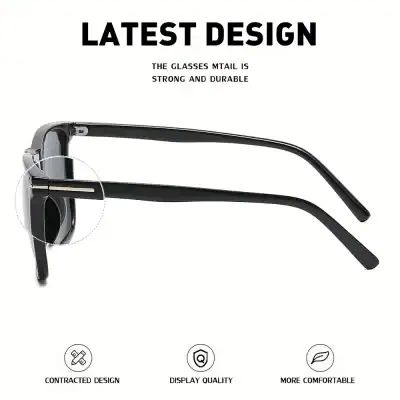 Durable glasses with strong metal frames for clear vision and comfort.