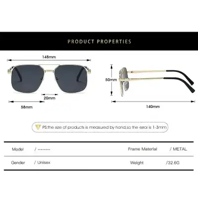 Stylish unisex sunglasses with metal frames and dark lenses, perfect for UV protection and fashion. Comfortable for everyday wear, available at Monalisa Store for optical and fashion needs.