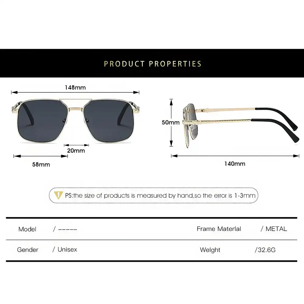 Stylish unisex sunglasses with metal frames and dark lenses, perfect for UV protection and fashion. Comfortable for everyday wear, available at Monalisa Store for optical and fashion needs.
