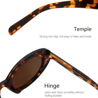 Stylish tortoise shell sunglasses with durable hinge and non-slip temple for comfortable wear and long-lasting use. Perfect for fashion and eye protection.