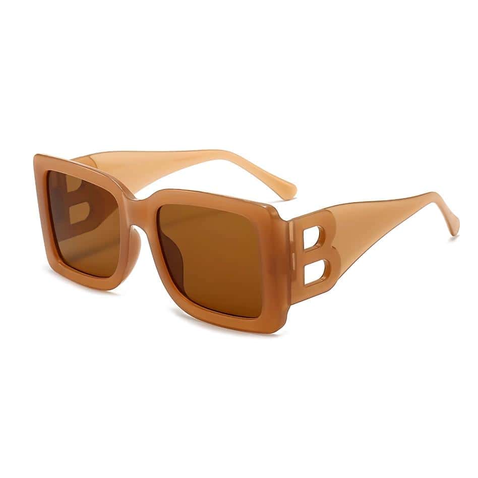 Stylish brown sunglasses with square frames perfect for eye protection and fashion. Unique Monalisa Store accessory for trendy, comfortable wear.