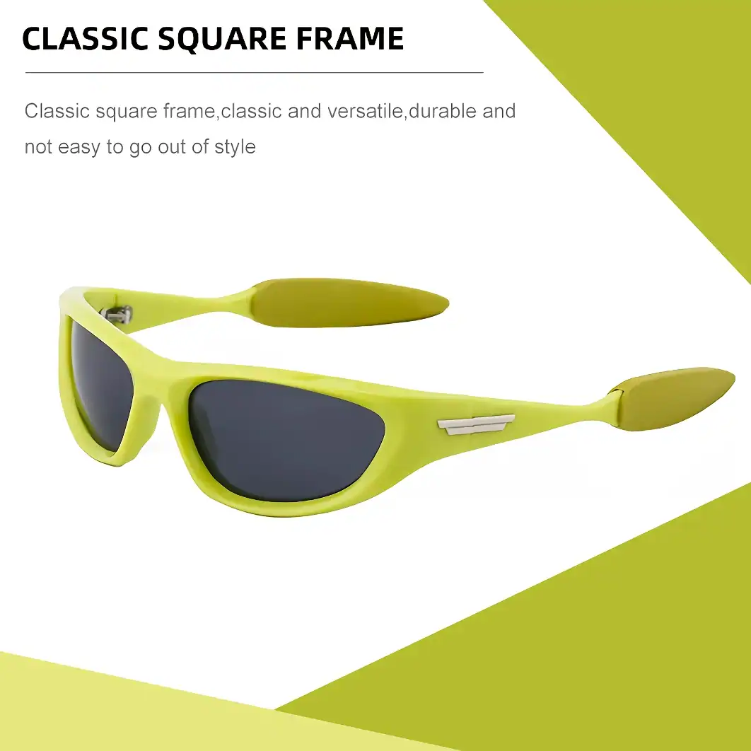 Stylish yellow sunglasses with UV protection, perfect for outdoor activities and enhancing your summer look. Durable and lightweight, ideal for fashion and eye protection.