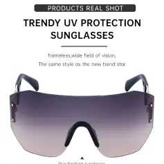 Fashionable UV protection sunglasses with wide field of vision and blue blocking features for optimal eye health and style. Perfect for outdoor activities and trendy fashion statements.