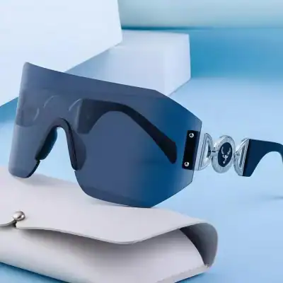 High-tech sports sunglasses with sleek design and UV protection, perfect for active lifestyles and outdoor activities.