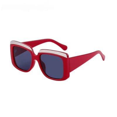 Stylish red and white fashion sunglasses with dark lenses, perfect for UV protection and trendy eyewear. Ideal for outdoor activities and making a bold fashion statement.