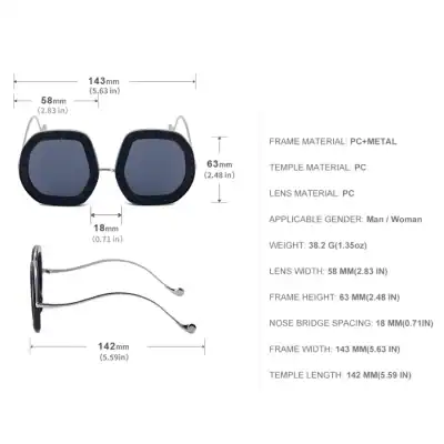 High-quality square sunglasses for men and women with PC+metal frames, UV protection, and trendy design. Perfect for fashion-forward individuals seeking durable, comfortable eyewear.