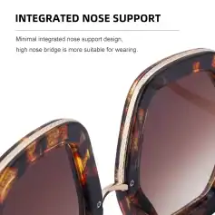 High-quality tortoise shell sunglasses with integrated nose support, perfect for comfortable daily wear and stylish protection from the sun.