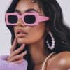 Pink fashion sunglasses for women, trendy eyewear, and eye accessories. Perfect for fashion-forward looks and sun protection.