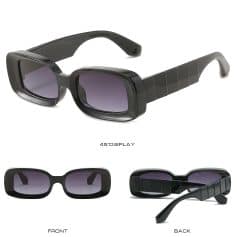 Stylish black sunglasses with tinted lenses for UV protection and outdoor fashion, perfect for men and women seeking eye protection and a trendy look.