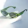 Bright green sunglasses with dark lenses, perfect for summer fashion and UV protection, featuring a trendy oversized design suitable for both women and men.