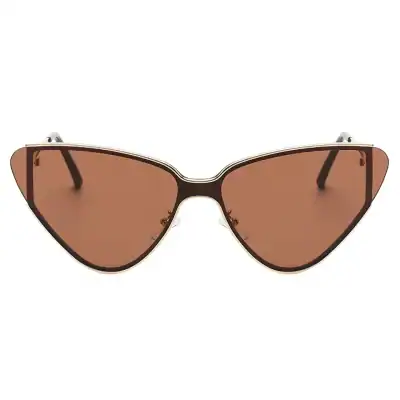 Stylish brown-tinted sunglasses with a sleek modern frame, perfect for UV protection and fashion-forward looks. Suitable for men and women, ideal for summer and outdoor activities.