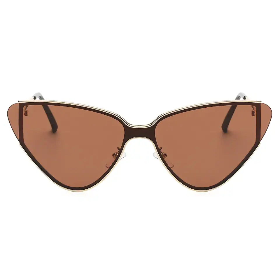 Stylish brown-tinted sunglasses with a sleek modern frame, perfect for UV protection and fashion-forward looks. Suitable for men and women, ideal for summer and outdoor activities.