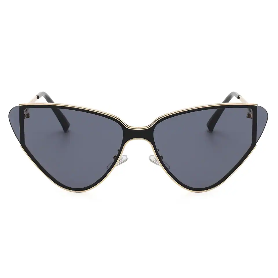 Stylish black sunglasses with gold accents, perfect for UV protection and fashion. Ideal for both men and women seeking high-quality eyewear.
